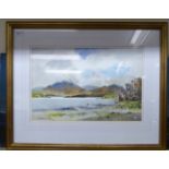 J Fletcher-Watson - 'Loch Shieldaig, Scotland'  watercolour  bears a signature  12" x 19"  framed