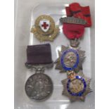 Medals and badges: to include an RMIG silver and enamelled medal  dated 1927