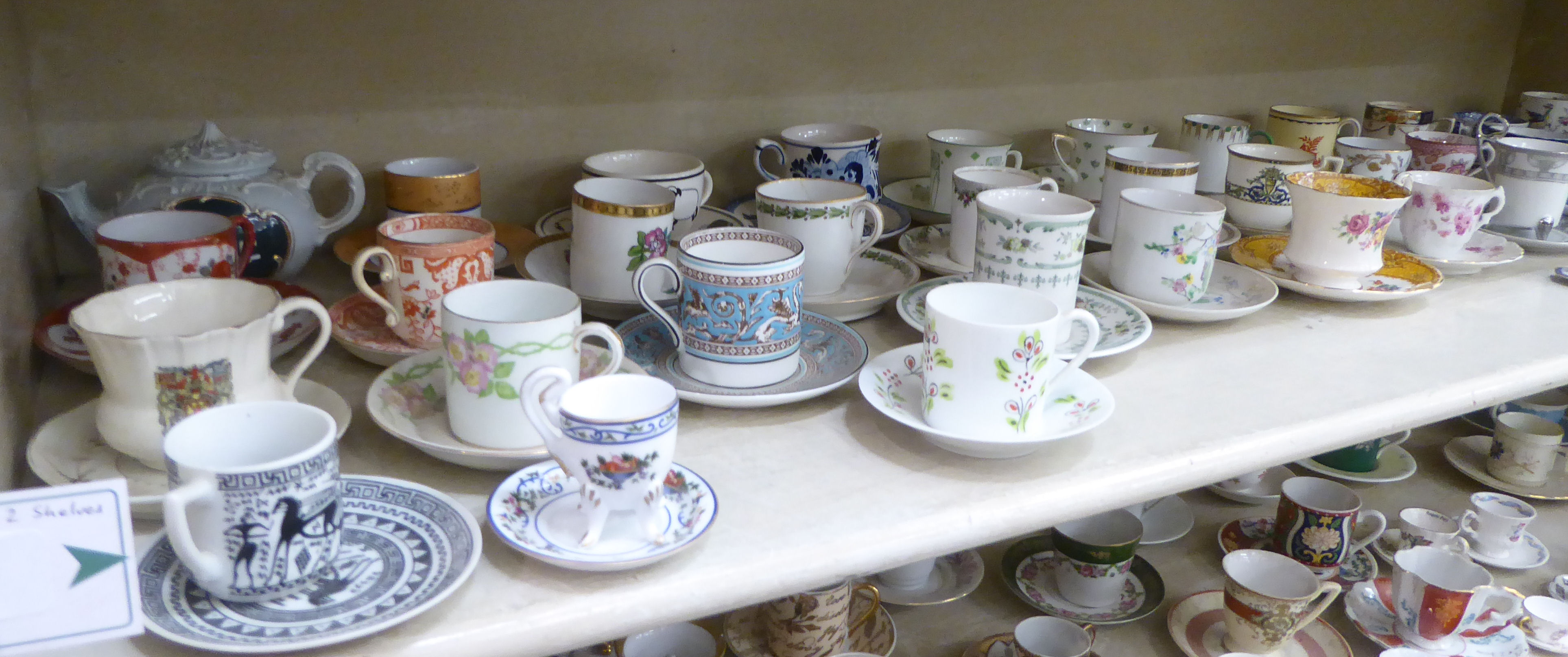 Mainly 20thC china cups and saucers: to include examples by Royal Doulton, Noritake, Crown - Image 2 of 4