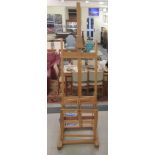 A modern beech, height adjustable artist's easel  71"h