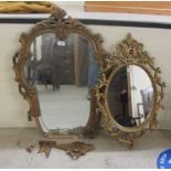 Mirrors: to include an early 20thC example, in a gilt painted plaster frame  35" x 22"