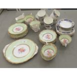 Ceramic teaware: to include Royal Albert Crown china, decorated with flora