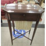 A Regency mahogany sewing table, the octagonal hinged top over a deep drawer, raised on square,