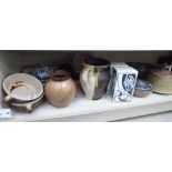 Studio pottery tableware and decorative items: to include Art Nouveau inspired weighted pedestals