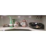 Ceramics and glassware: to include a late Victorian Carlton Cloisonné Ware, decorated with