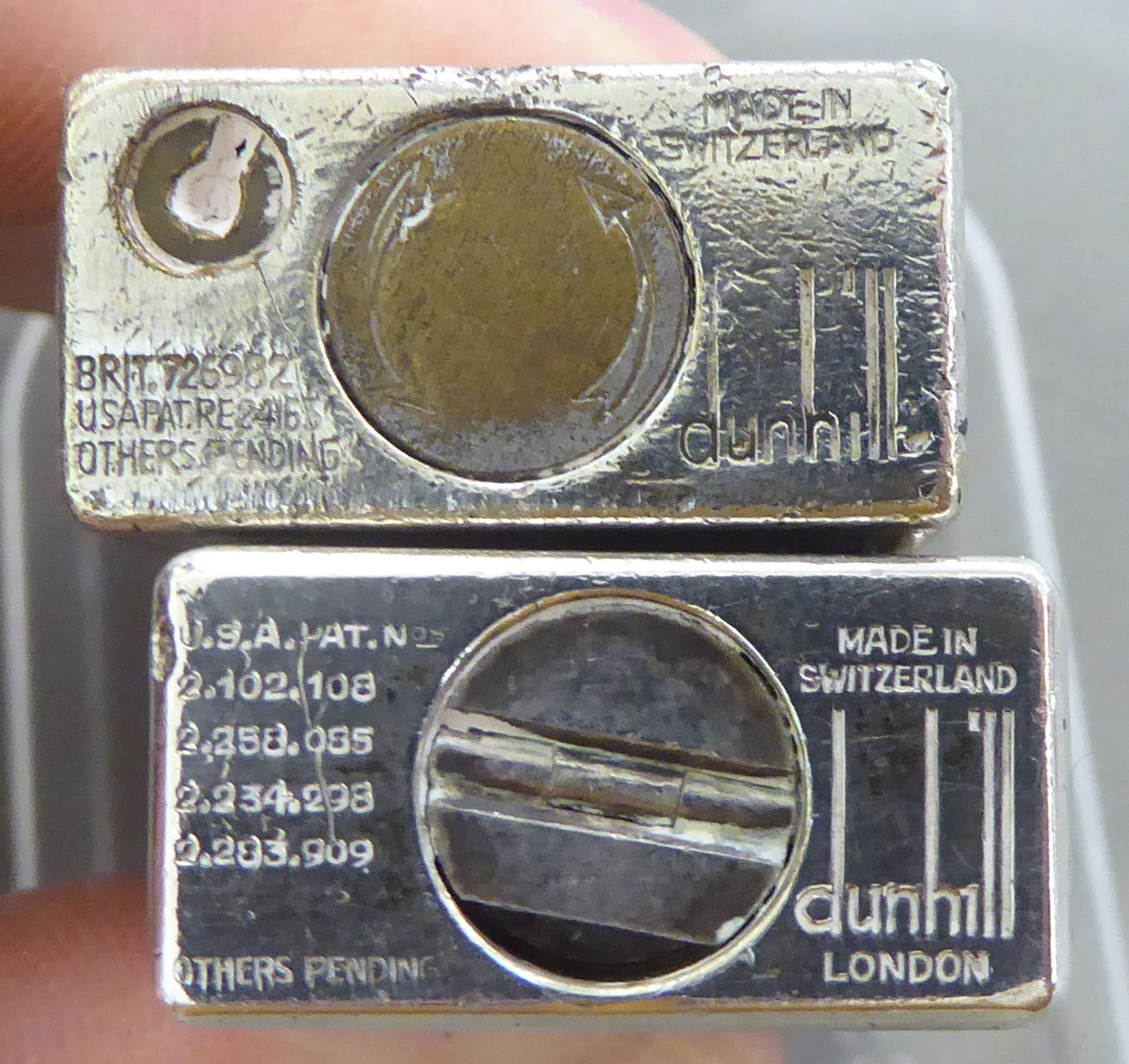 Two vintage Dunhill silver plated cigarette lighters - Image 3 of 3