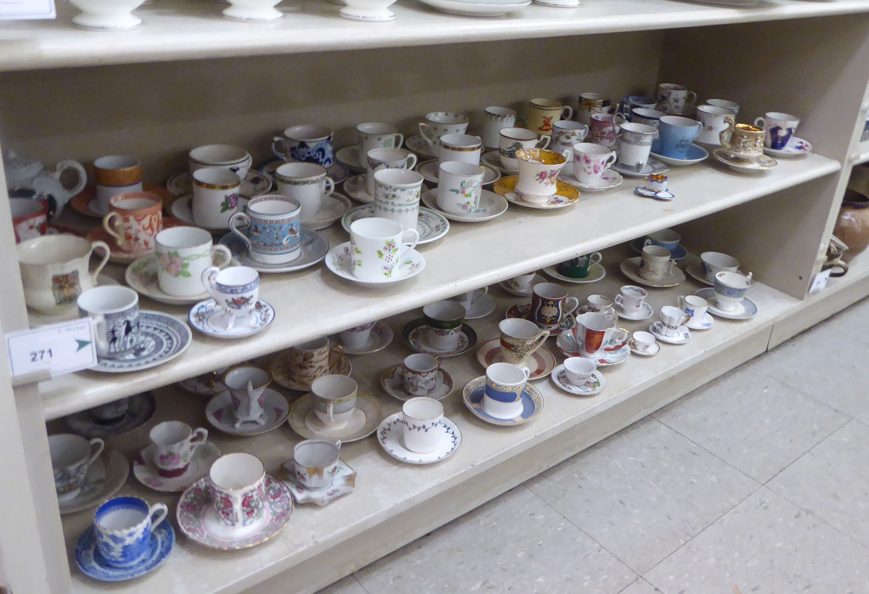 Mainly 20thC china cups and saucers: to include examples by Royal Doulton, Noritake, Crown