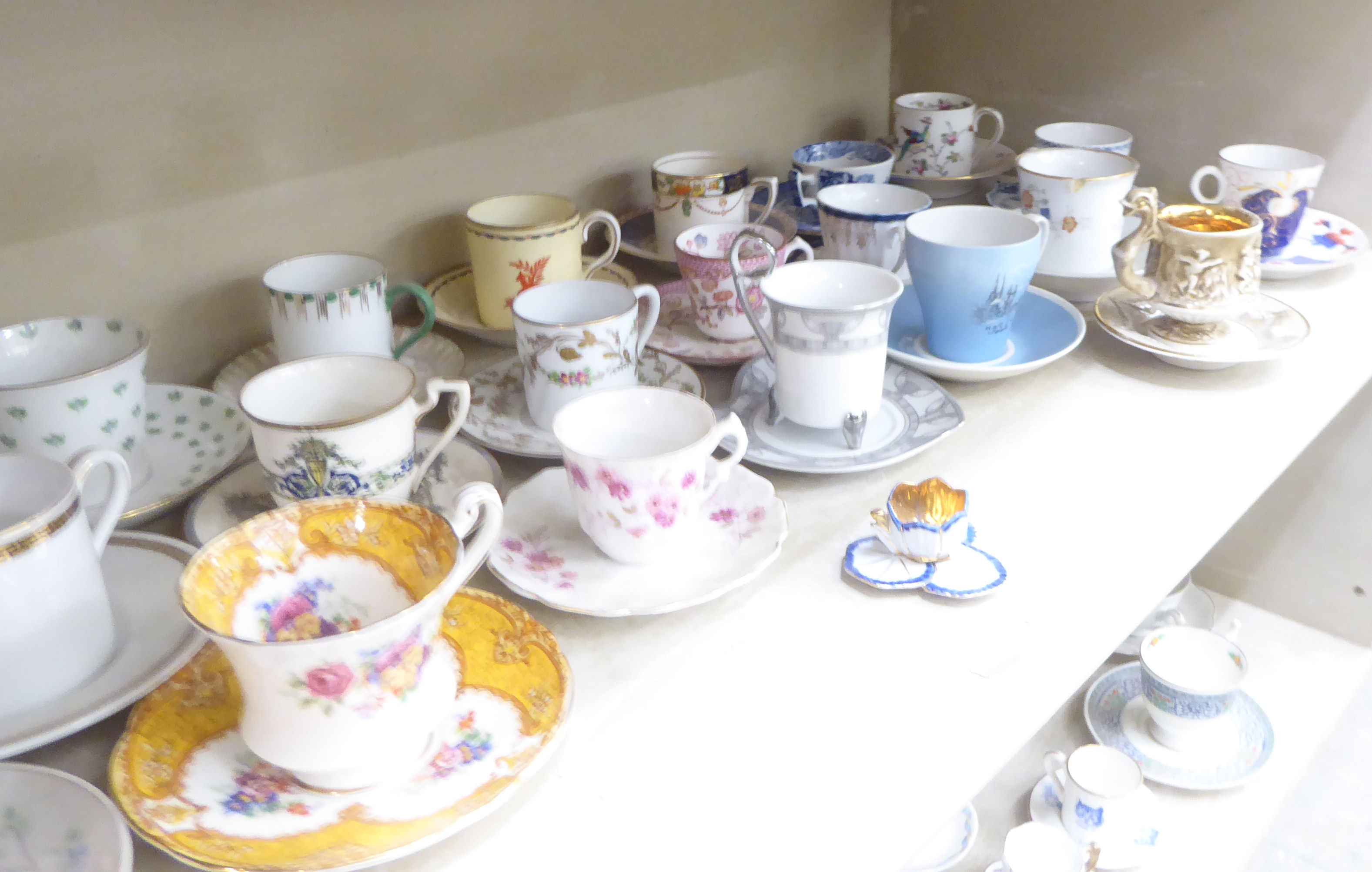 Mainly 20thC china cups and saucers: to include examples by Royal Doulton, Noritake, Crown - Image 4 of 4