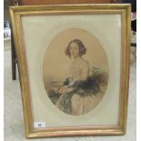 JH Koelman - a portrait of a mid 19thC young woman  watercolour  bears a signature & dated 1845,