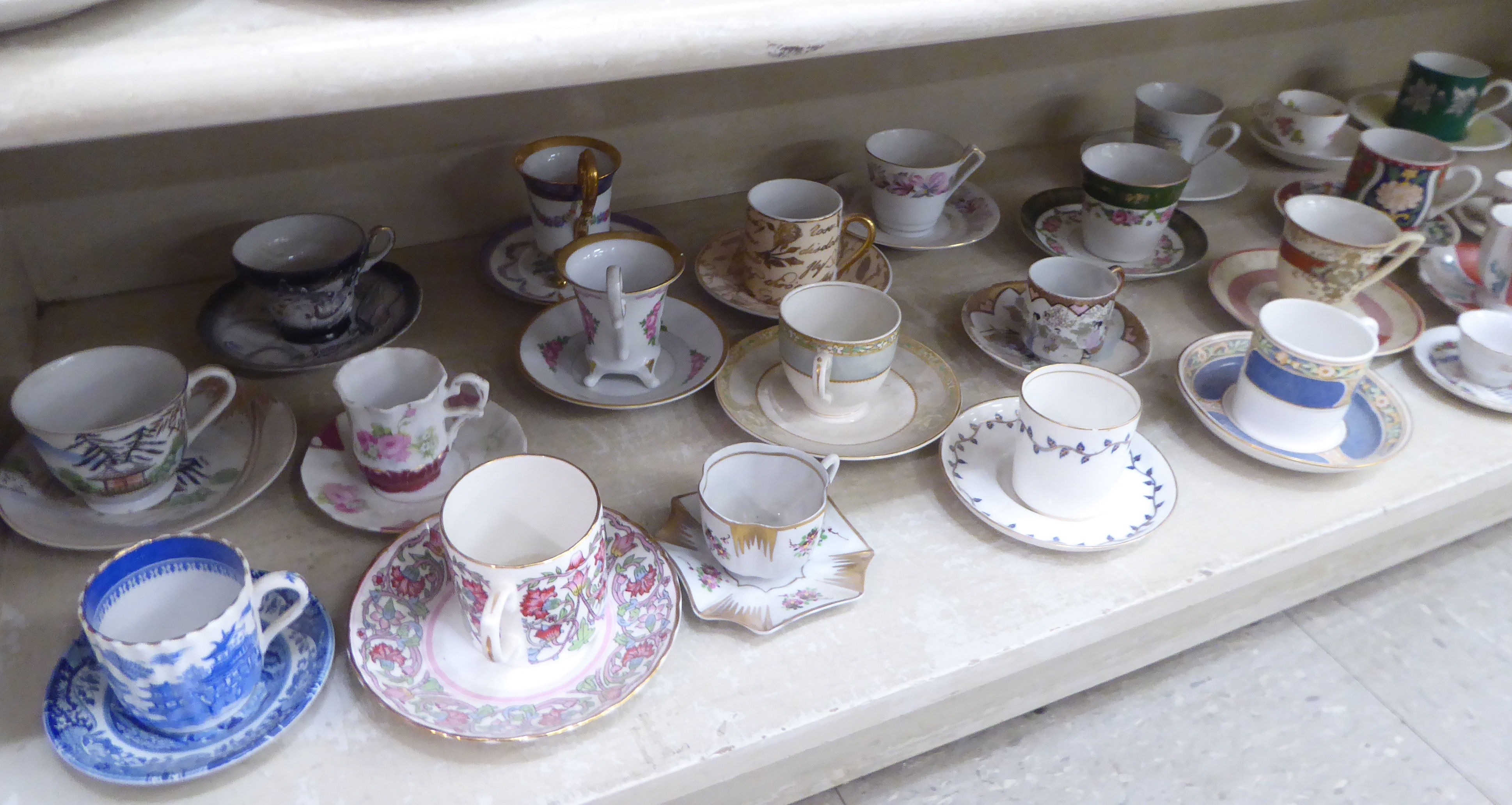 Mainly 20thC china cups and saucers: to include examples by Royal Doulton, Noritake, Crown - Image 3 of 4