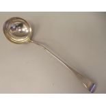 A George IV silver Old English pattern soup ladle with a circular bowl  M*  London 1829