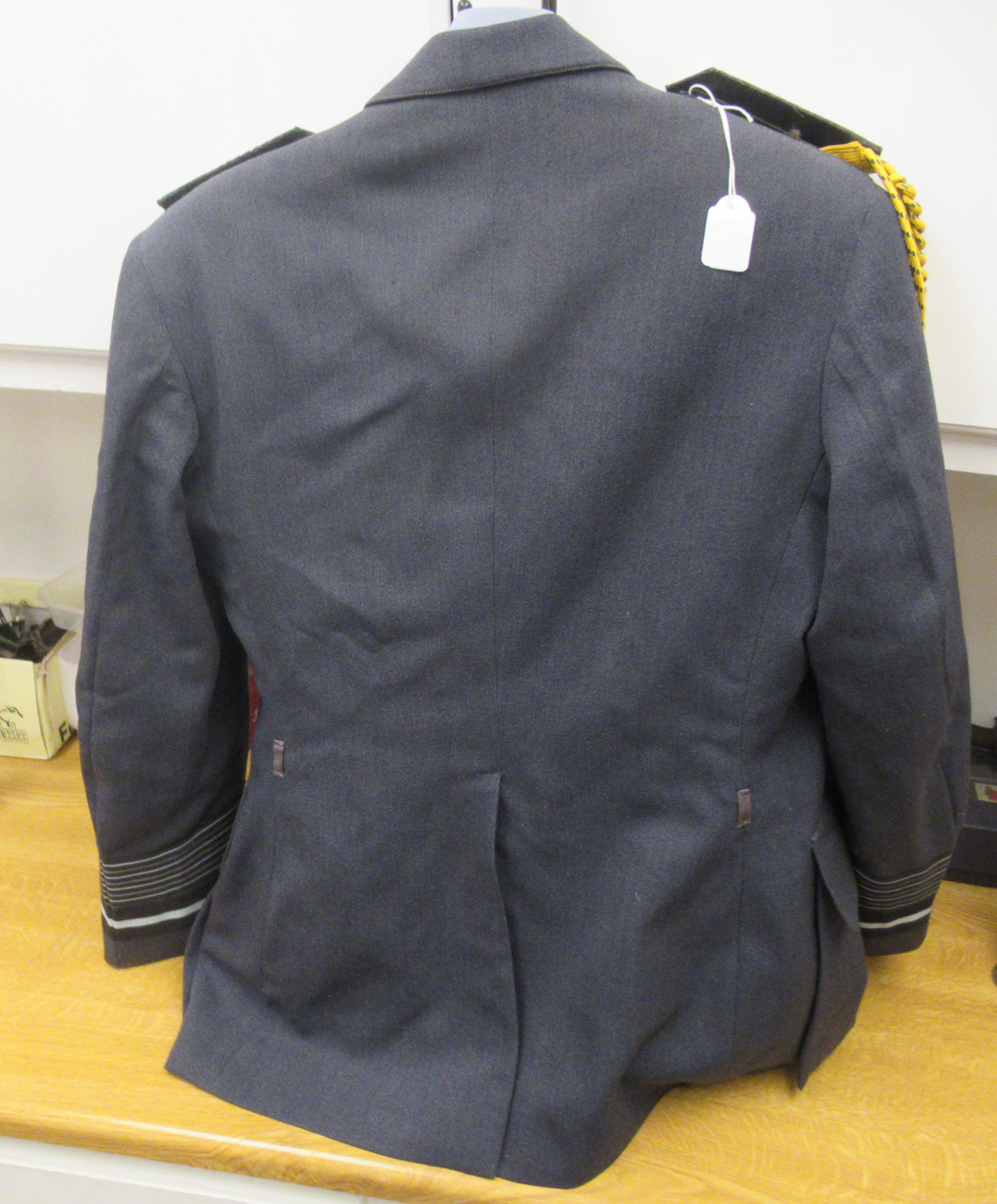 An RAF Senior Officer's uniform, comprising a tunic with medal ribbons and braided epaulettes, a - Image 7 of 12
