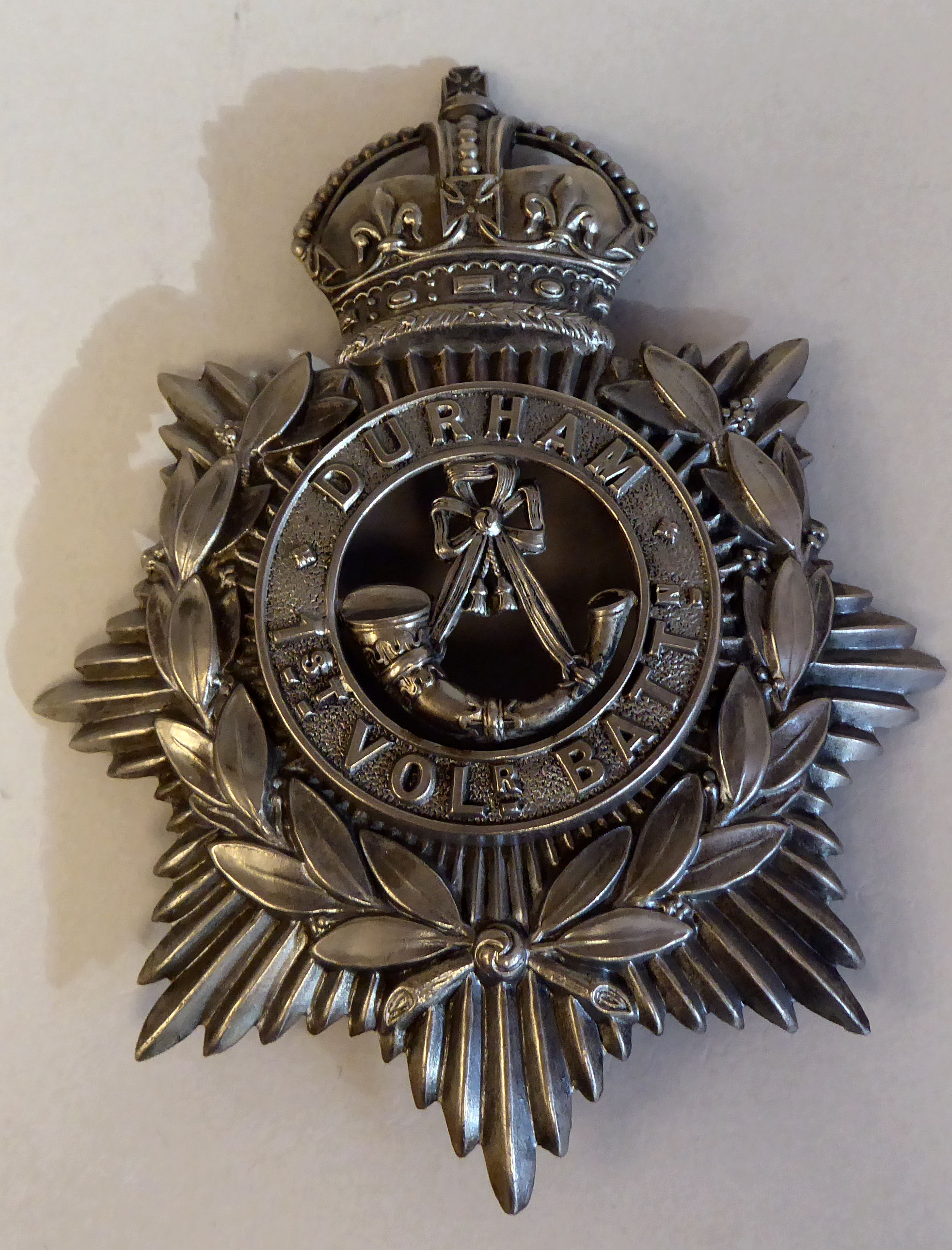 A Durham 1st Volunteer Battalion helmet plate  (Please Note: this lot is subject to the statement