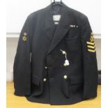 A Royal Navy Petty Officer double breasted dress tunic  size 182/104/88 (Please Note: this