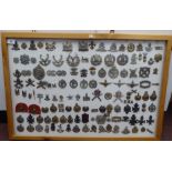 Over one hundred and twenty military cap badges and other insignia, some copies: to include Glider