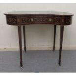 A late 19th/early 20thC Maple & Co mahogany and satinwood marquetry writing table, the top with a