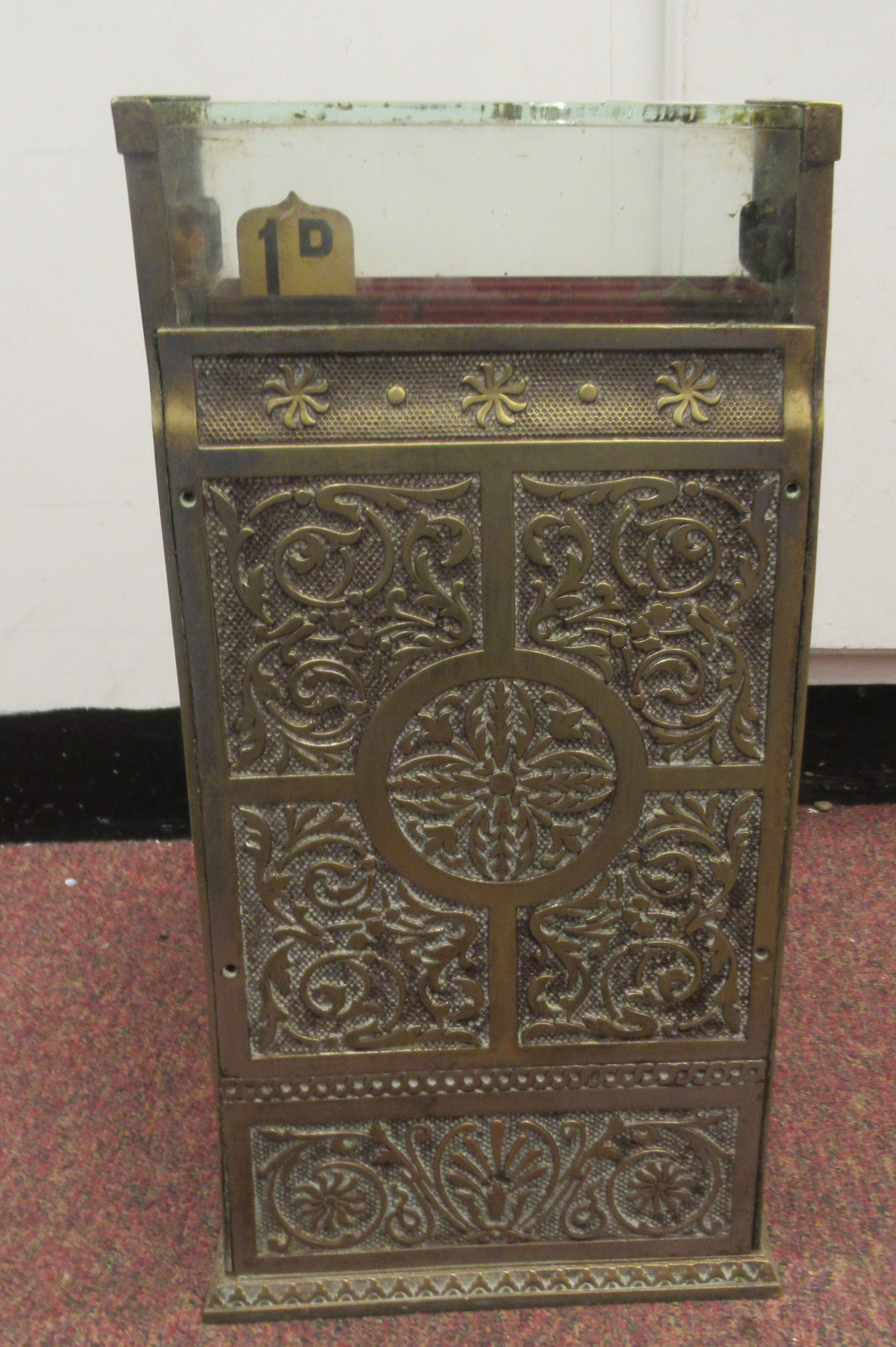 A late 19thC National of Daytan, Ohio cast brass No.5 cash register with a lockable hinged cover, - Image 3 of 10