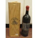 A Jeroboam of Vignerons Ardéchois Cabernet Sauvignon  1995, in a wooden crate