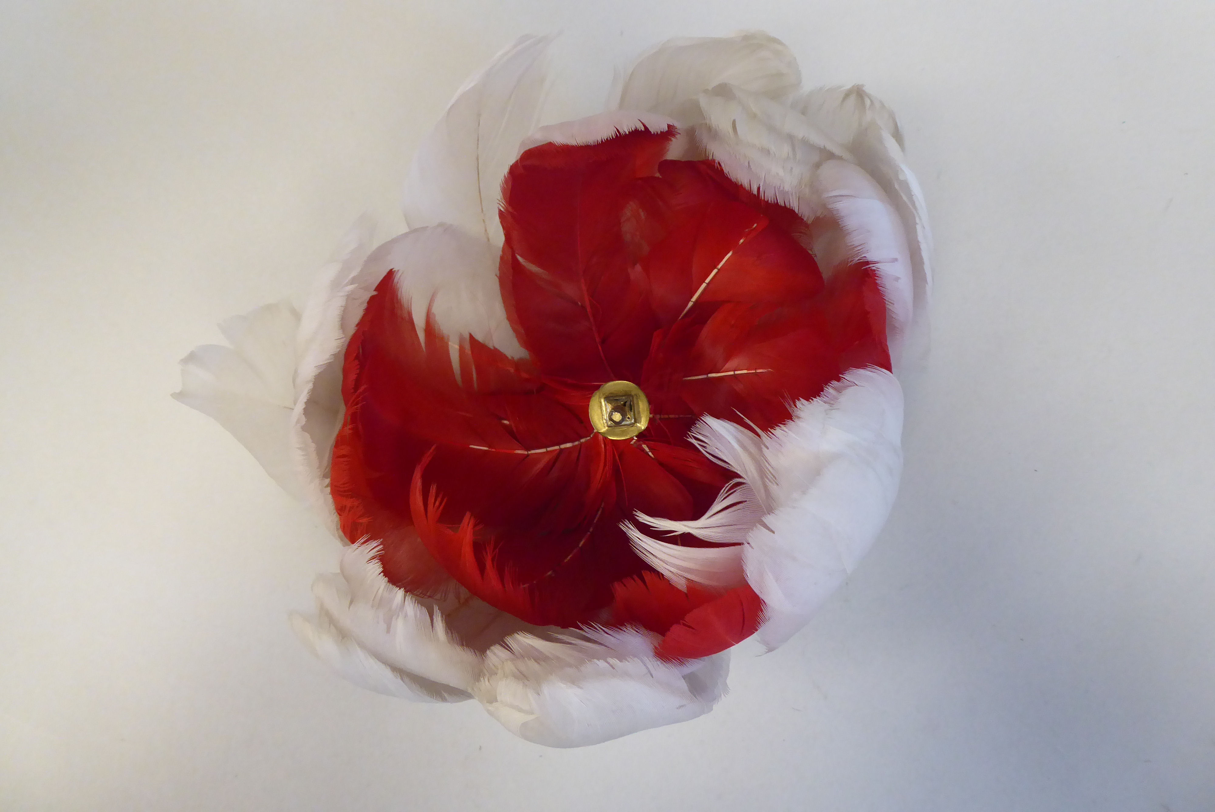 A naval black cocked hat with braid and a feather plume, size 7, in a painted tinplate box  ( - Image 12 of 16