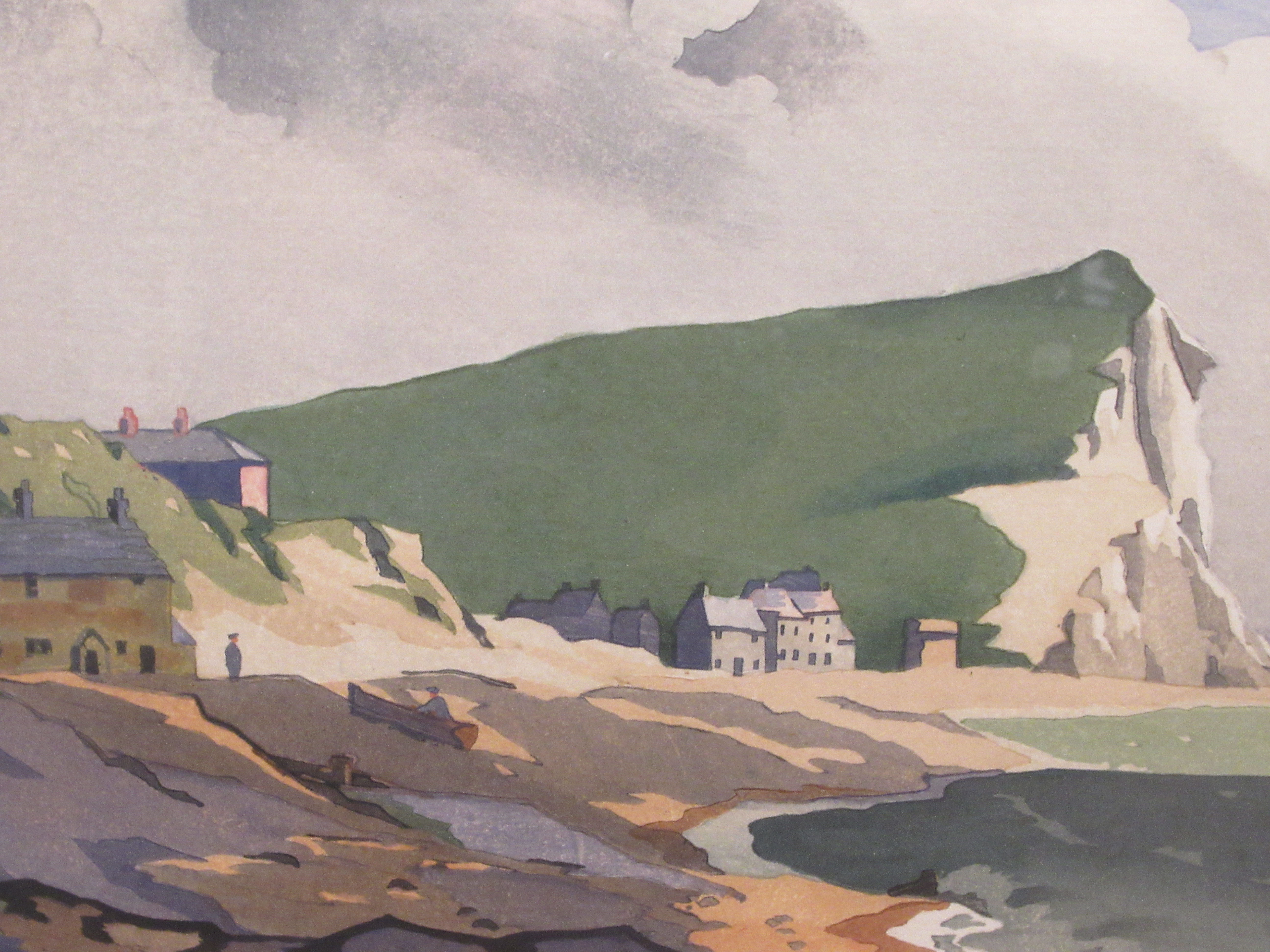 After Eric Slater - 'Seaford Head, Sussex'  coloured woodcut print  bears a pencil inscription & - Image 2 of 4