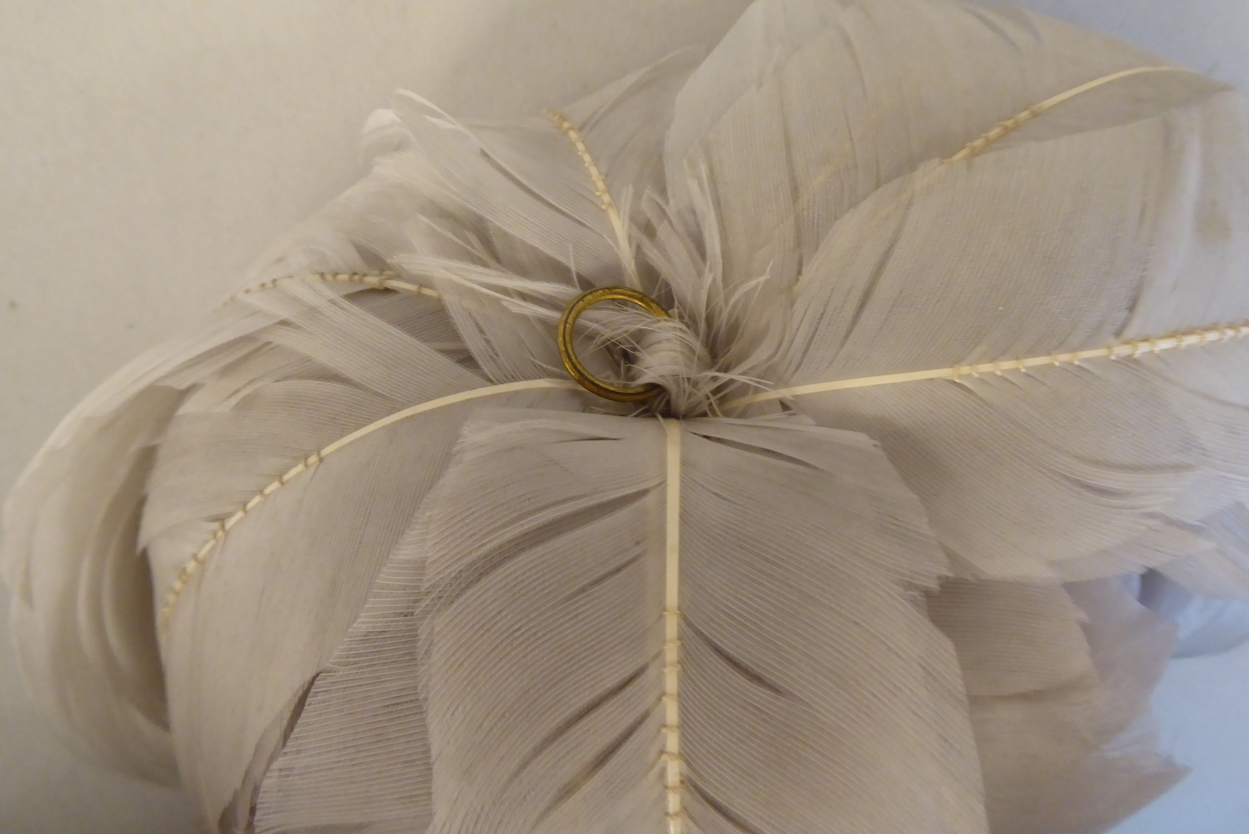 A naval black cocked hat with braid and a feather plume, size 7, in a painted tinplate box  ( - Image 11 of 16