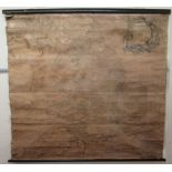 After John Ogilby - a printed and tinted, large scale, hessian backed, rolled wall map 'England