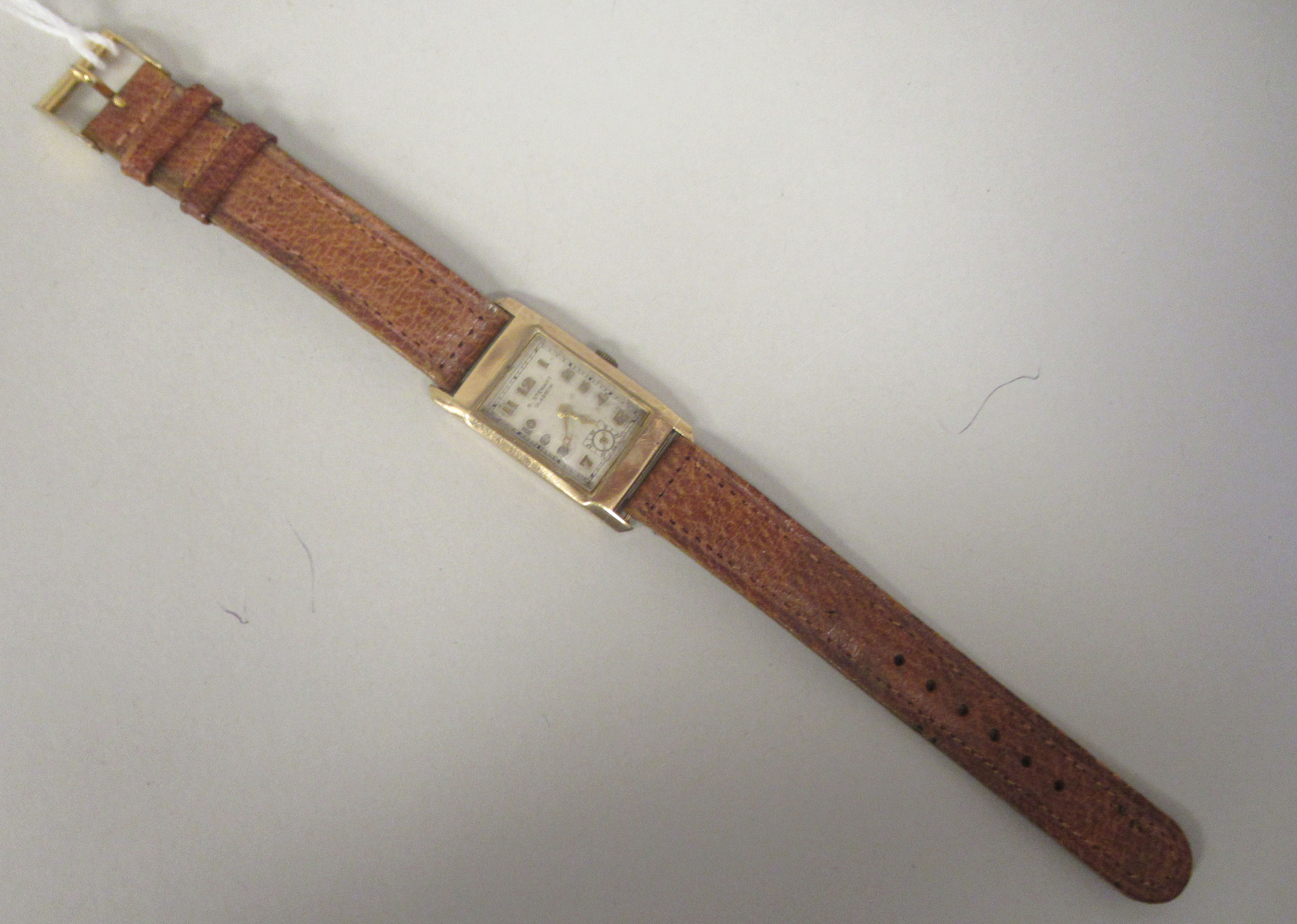 A 9ct gold cased wristwatch, the 15 jewel movement faced by an Arabic dial, inscribed R Stewart of - Image 2 of 4