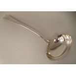 A George III silver Old English pattern soup ladle with an oval bowl  Peter & William Bateman 1806