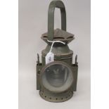 A vintage C Eastgate & Son military railway lamp light  bears a manufacturer's label  13"h (Please