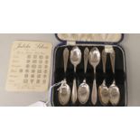 A set of six silver teaspoons, bearing different English assay marks, to commemorate the Kings