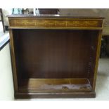 An Edwardian style mahogany and marquetry bookcase with height adjustable shelves, on a plinth  39.