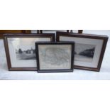 Four framed early 20thC photographic prints of scenes, in and around Swaffham, Norfolk  7" x 8.5";