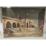 20thC European School - a Maghrib Mosque  oil on canvas  bears an indistinct signature  28" x 20"