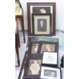 Framed pictures: to include two similar Indian allegorical scenes  prints  9" x 11"