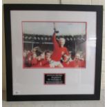 A photographic print celebrating England's 4-2 1966 World Cup victory, bearing the signatures of Sir