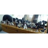 Dog themed ornaments and collectables: to include a composition model, a Border Collie  12"h