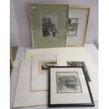 Pictures: to include after Sir Francis Seymour Haden - 'Kewside'  print  7"sq  framed