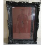 A modern black painted antique inspired moulded frame  27" x 37" exterior measurements  19" x 29"