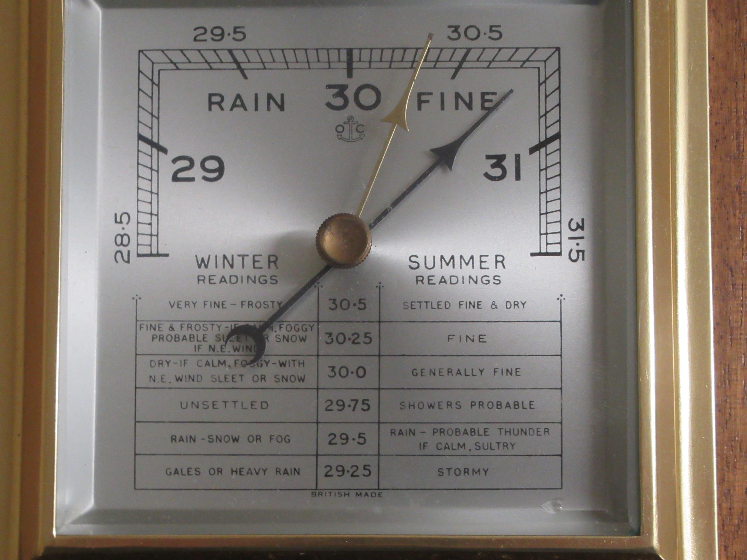 A modern mahogany framed barometer, branded for Guinness, faced by a steel dial  9"sq - Image 2 of 2