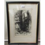 Hedley Fitton - a study of Florence  etching  bears a pencil signature  15" x 10"  framed