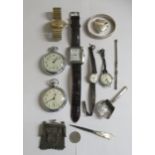 Watches and silver items: to include a chainmail purse and a gold plated stainless steel cased