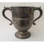 A silver twin handled pedestal trophy  engraved 'No.1 Group Royal Air Force Team Racers Winner'