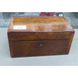 A late 19thC crossbanded rosewood and walnut finished box with straight sides and a hinged lid