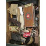 A mixed lot: to include stationary stamps; and a folding camera