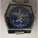 A vintage Seiko automatic novelty Donald Duck stainless steel cased bracelet watch, faced by a