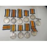 Ten Great War period medals, on ribbons: to include one inscribed for PTE GM Wharf
