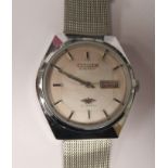 A vintage Citizen automatic stainless steel cased bracelet watch, faced by a white baton dial with a