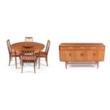 Victor B. Wilkins for G-Plan: a six-piece teak 'Fresco' pattern dining room suite.