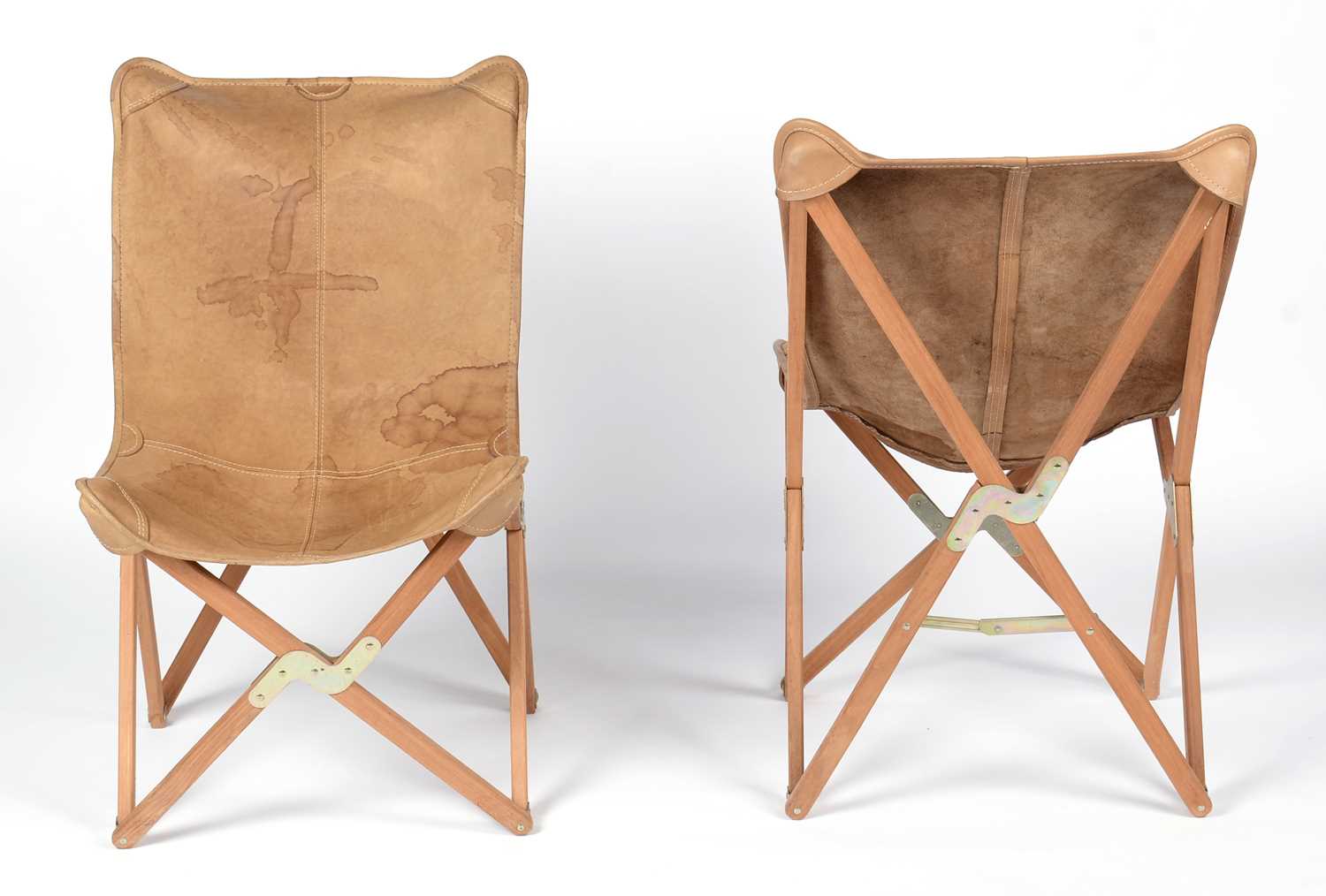 After Joseph Fendi for Paolo Vigano: a pair of 'Tripolina' style leather sling chairs. - Bild 2 aus 2