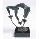 Lorenzo Quinn - A bonded bronze on black marble 'Rose'.